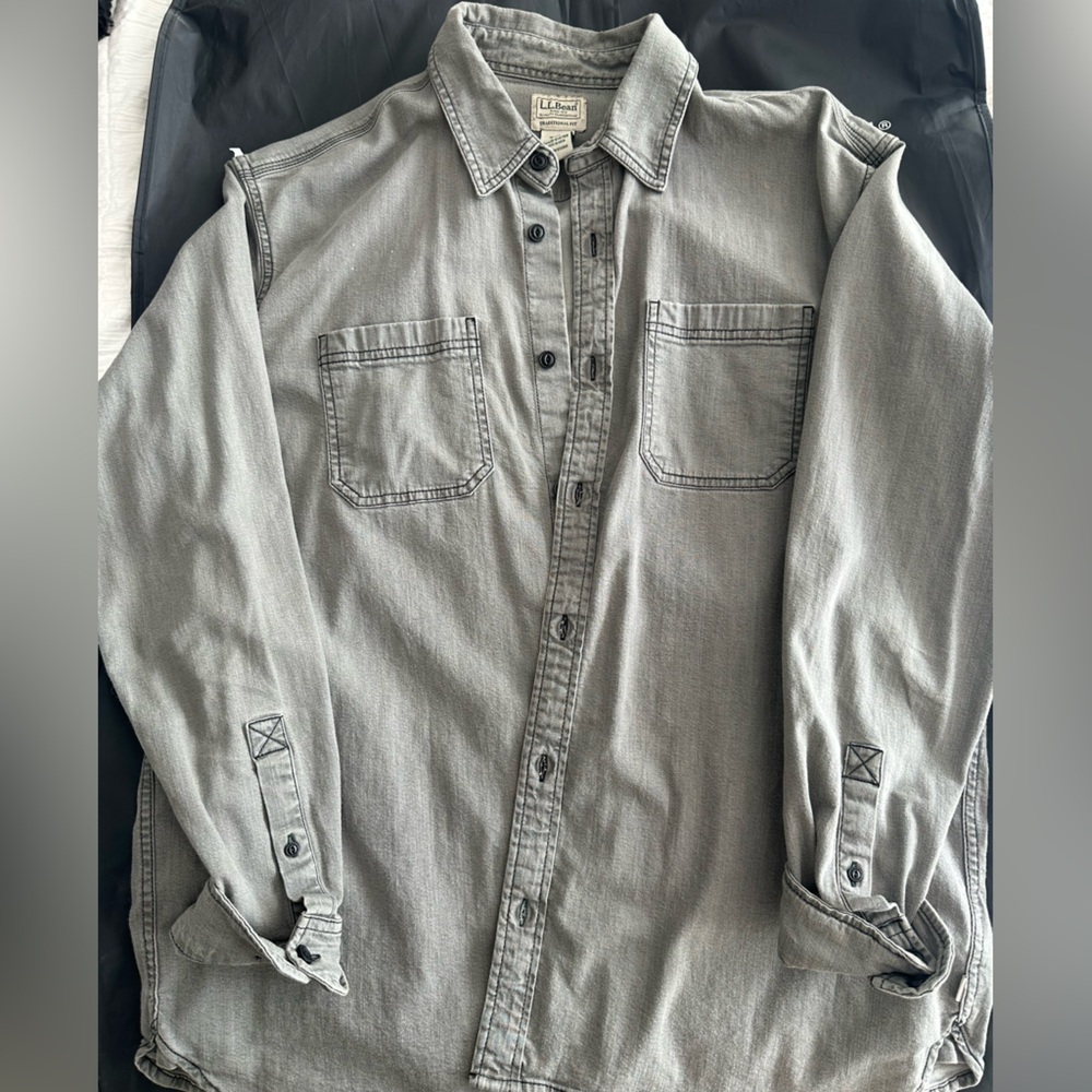 L.L. Bean Gray Traditional Fit Shirt